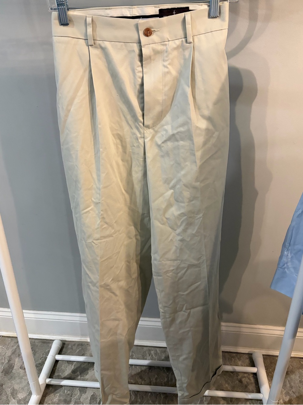 Black Brown 1826 Men's Cream Pleated Chinos 34x32